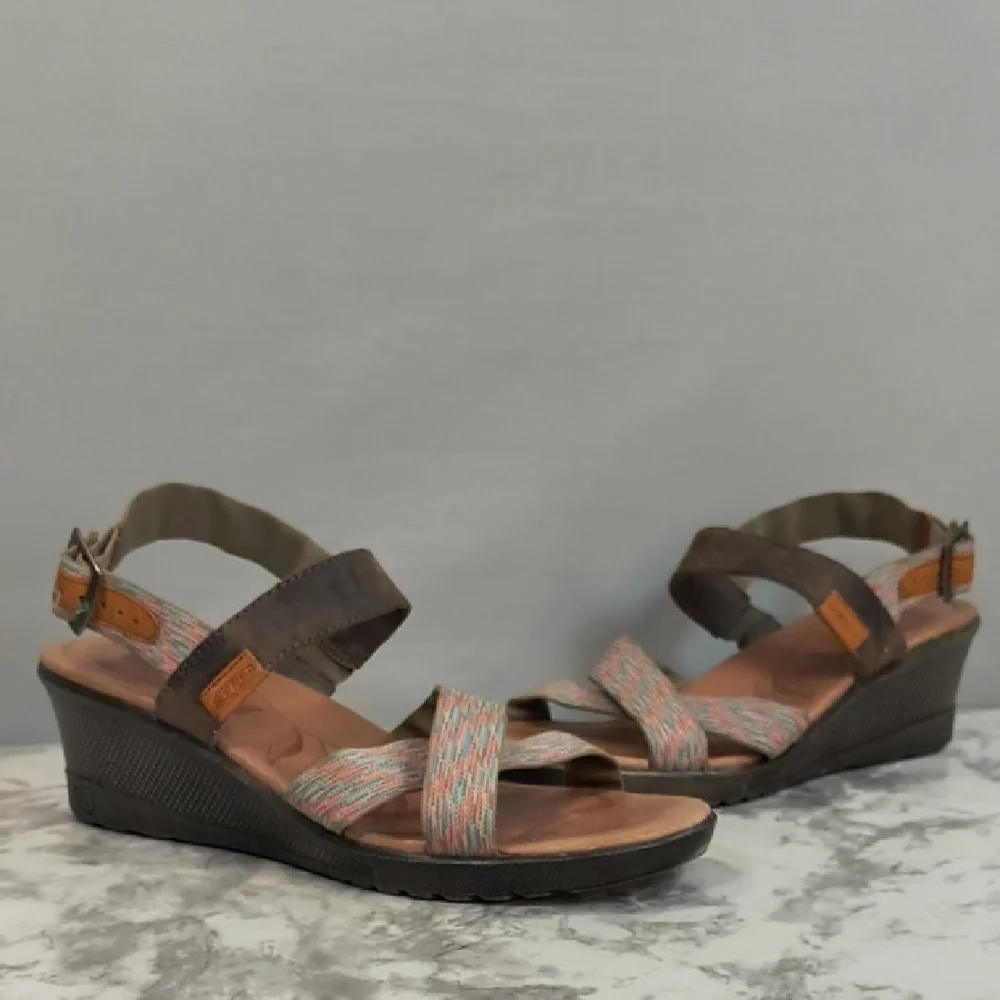 Keen Skyline Brindle Wedge  Sandals Womens Size 10 Brown Adjustable